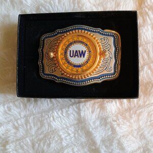 UAW belt buckle